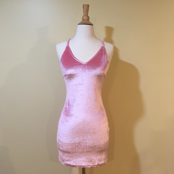 Chic Velvet Open Back Strappy Party Mini Dress - Picture 5 of 8
